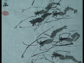 国画《虾》