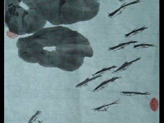 国画《鱼》