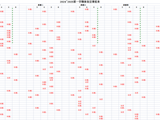 2024-2025第一学期体育总课程表